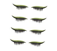WOONEKY 4pairs Glitter Eyelash Stickers Waterproof for Women's Makeup Decorative Beauty Stickers Long Dense False Lashes for Daily or Party
