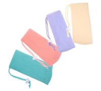 WOONEKY 4Pcs Bar Soap Bags Mesh Exfoliating Soap Pouches for Bathroom Hanging Lanyard Design Quick Drying for Face Body and Travel