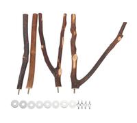 WOONEKY 4pcs Bird Perch Stand Parrot Stand Rod Wooden Chewing Resting Poles Assorted Color Exercise Accessory for Birds