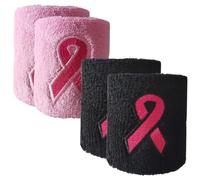 WOONEKY 4Pcs Breathable Wrist Supports for Exercise Sweat Absorbing Running Wrist Protectors for Breast Cancer Awareness for Sports and Fitness Activities Random Color