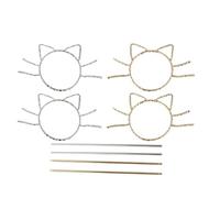 WOONEKY 4pcs Cat Hairpins Lightweight Alloy Hair Clips with Hollow Cat Head Design for Women Elegant Bun Holder Hairpins for Daily Wear and Parties Gold Silver Colors