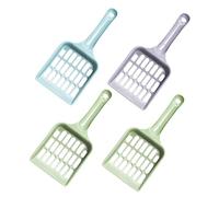 WOONEKY 4pcs Cat Litter Scoop Comfortable Handle Litter Sifter for Waste Cleanup Random Color for Maintaining Clean Home Random Color