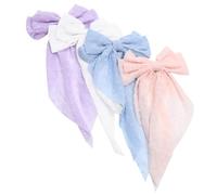 WOONEKY 4pcs Charming Bow Hair Clips Tails Elegant Bowknot Barrettes for Women for Mother Day Valentine Day and Christmas Skin-friendly and Non- Pastel Colors