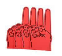 WOONEKY 4pcs Cheerleading Foam Fingers Red Eva Sturdy Giant Hands for Sports Games Schools Stadiums Multipurpose Portable Fans Accessories