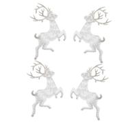 WOONEKY 4pcs Christmas Deer Embroidery Patches Applique Decorative Sew Cloth Stickers for Festive Apparel Repair and Craft DIY