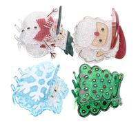 WOONEKY 4pcs Christmas Hairpin Holiday Hair Claw Clips Elegant Acrylic Christmas Accessories for Women