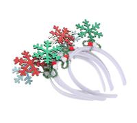 WOONEKY 4pcs Christmas Headbands for Women Glitter Snowflake Hairbands Holiday Party Accessories Winter Festival Headdress Xmas Headpiece with Shimmering Gold Glitter Design