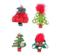 WOONEKY 4pcs Christmas Theme Hair Clips Cute Santa and Reindeer Barrettes for Festive Hair Styling Xmas Accessories for Women and Girls