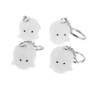 WOONEKY 4pcs Dark Ghost Keychains Spooky Backpack Bag Charms for Students Halloween Party Favors Cute Silly Design Carry Accessories