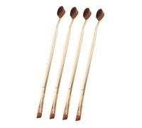 WOONEKY 4pcs Double-end Concealer Makeup Brush for under Eye Application Versatile Cosmetic Tools for Powder and Liquid Products for Beginners and Professionals