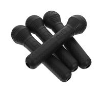 WOONEKY 4pcs Fake Microphone Props Plastic Mics Black Retro Design for Speech Practice Karaoke Performance Pretend Play Birthday Halloween Christmas Party Favors