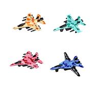 WOONEKY 4Pcs Friction Powered Pull Back Airplane Alloy Mini Fight for Safe and Airplane Birthday Year Engaging Parent Play