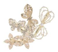 WOONEKY 4pcs Girls Butterfly Barrette Hair Clips Shiny Pearl Flower Hairpin for Women Girls Hair Accessories