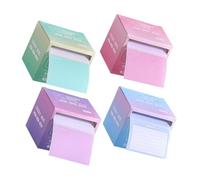 WOONEKY 4pcs Gradient Color Full Adhesive Note Pads with Pull-out Dispenser Box Strong Sticky Self-stick Memo Pads for Office School Home Use for To-do Lists Writing Notes and Reminders
