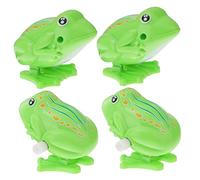 WOONEKY 4pcs Green Animal Model Clockwork Frogs Educational Wind Up Plaything for Fun Cognitive for Bedroom Decoration for Unisex Boy Girl
