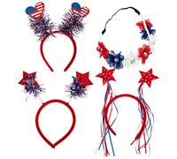 WOONEKY 4pcs Independence Day Headband Hair Hoops Decorative Headwear Party Accessories for America Celebration