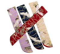 WOONEKY 4pcs Japanese Crane Hand Fan Storage Pouch Stylish Handheld Fan Sleeve for Easy Packing Versatile for Festivals Weddings Beige Purple Dark Red