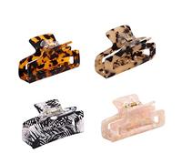WOONEKY 4pcs Large Hair Claw Clips for Women Nonslip Jaw Clips for Thick and Thin Hair Stylish Geometric Design for Makeup Shower and Daily Use