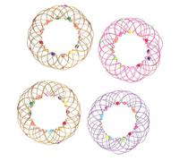 WOONEKY 4pcs Magic Flower Basket Mandala Wire Toy for Boys and Girls Educational Variety Sphere Ring Toy Garden Hanging Baskets Ornaments Random Color