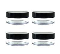WOONEKY 4pcs Makeup Powder Jar with Black Lids Portable Empty Powder Case for Travel and Makeup Sponge Holder for Daily Use and Art Supplies