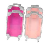 WOONEKY 4pcs Mini Eyelash Storage Suitcase Portable Transparent Lash Holder Organizer Plastic Makeup Travel Case for Jetsetters and Beauty Enthusiasts