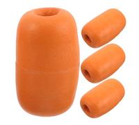 WOONEKY 4Pcs Oval Orange PVC Fishing Rig Floats for Trout and Catfish High Visibility Strike Indicator Bobbers Versatile Aquaculture Floating Balls Compatible with Various Net Cage