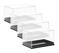 WOONEKY 4pcs Plastic Small Specimen Cases with Protective Sturdy Structure, for Displaying Specimens and Organizing Small Tools or Electronics