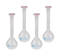 WOONEKY 4pcs Pp Volumetric Flask 250ml Lab Volumetric Flask with Secure Seal Accurate Measurement for Academic Experiments School
