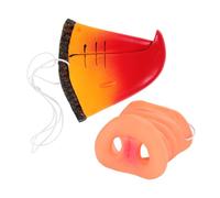 WOONEKY 4pcs Realistic Animal Nose Masks Pig and Parrot Beak Costume Props for Adults for Halloween Parties and Themed Festivals Lightweight and Comfortable for Easy Wear