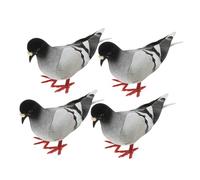 WOONEKY 4pcs Realistic Artificial Pigeons Foam Bird Decor for Home Garden and Photography Props Lifelike Design for Party Decorations and Outdoor Settings
