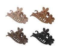 WOONEKY 4pcs Retro Matte Flower Claw Clips for Women Strong Hold Hair Accessories Cute Floral Hair Clips for Daily Use Party Favors
