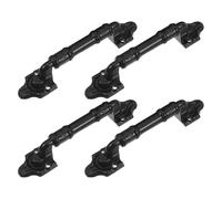 WOONEKY 4pcs Rustic Black Barn Door Pull Handles Heavy Duty European Style Sliding Gate Hardware for Outdoor Shed Garage Wardrobe and Cabinet Doors Metal Handles