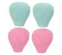 WOONEKY 4pcs Silicone Makeup Brush Covers with Dustproof Protective Sleeves Soft Cosmetic Brush Caps for Travel and Home Storage Preserve Shape and Prevent Damage
