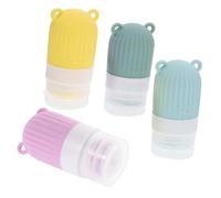 WOONEKY 4pcs Silicone Travel Bottles Refillable Leak-resistant Squeezable Liquid Containers in Vibrant Colors for Efficient Dispensing and Compact Travel Use