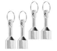WOONEKY 4pcs Silver Tester Keychain Magnets for Jewelry Testing, Portable Magnetic Key Holder with Calibration Weight for Metal Items, Event and Trade Use