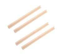 WOONEKY 4pcs Single Row Unfinished Wooden Domino Trays Versatile Holders for Dominoes Mahjong Tiles Educational Games Space Saving Design