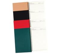 WOONEKY 4Pcs Spiral Bound Notepad Vintage Kraft Paper Lined Pages Lightweight Planning Notebooks for Work School Office Organization and Travel