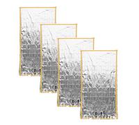 WOONEKY 4pcs Thermal Survival Sleeping Bags 78.6x39inch Reusable Insulated Compact Sleeping Bags for Outdoor Camping Hiking Emergency Survival Gear