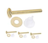 WOONEKY 4pcs Toilet Seat Screws Replacement Hinge Bolts with Rubber Seal Ring Metal Fixing Kit for Toilet Brands Easy Installation Bathroom Mounting