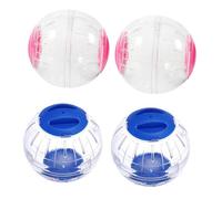 WOONEKY 4PCS Transparent Hamster Running Balls with Silent Anti-escape Design for Small Pets Portable Exercise Wheels for Gerbils Mice and Dwarf Animals Promotes Healthy Activity and Quiet