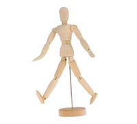 WOONEKY 4pcs Wooden Movable Joint Puppet Ornaments, 4.5 to 8 Figure Sketch Models, Art Drawing Mannequin Dolls for Home Decoration and Creative Craft Display