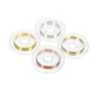 WOONEKY 4rolls Fine Copper Wire for Nail Art Decorative Nail Charms and Unique Manicure Designs
