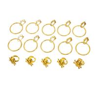 WOONEKY 5 Pack Halloween Skull Pirate Jewelry Set Earring Props Gold Tone Rings for Adult Boys and Girls Costumes
