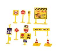 WOONEKY 5 set DIY Signpost Set Traffic Signage Models for Educational Fun Cognitive Games for Micro Landscape Decor and Traffic Awareness