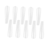 WOONEKY 500pcs Long Fake Nail Patch Stickers Full Cover Plastic Nails 10 Different Sizes for Lasting Use at Home and Parties