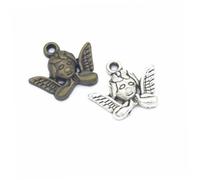 WOONEKY 50PCS Antique Silver Angel Head Alloy Pendants for Jewelry Making Retro Metal Charm DIY Accessories for Necklace Bracelet Keychain Craft Stylish Design for Cosplay and Projects