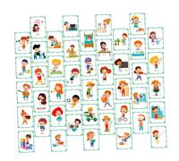 WOONEKY 50pcs Behavior Reward Cards for Classroom Positive Encouragement Teaching Prop Teacher Punch Cards Cognitive Development Support Interactive Family Educational