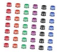 WOONEKY 50Pcs Bird Leg Rings Closed End Alloy Identification Bands for Pigeons and Parrots Lightweight and Smooth Surface Easy Marking for Breeds and Hatches