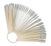 WOONEKY 50pcs Nail Practice Display Tips for Gel Nail Art Fan Shape Color Sample Sticks for Manicure Training Design Sturdy and Easy to Use
