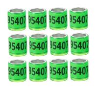 WOONEKY 50Pcs Racing Pigeon Leg Rings Aluminum Plastic Ankle Bands Bright Grass Green for Racing Pigeons Parrots Canaries Bird Identification Training